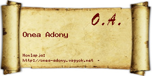 Onea Adony névjegykártya